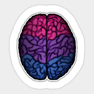 Large Bisexual Pride Flag Colored Brain Vector Sticker